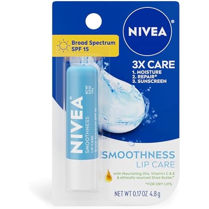 Nivea SMOOTHNESS LIP CARE - BROAD SPECTRUM SPF 15 FOR CHAPPED LIPS - .17 OZ. STICK - Image 1